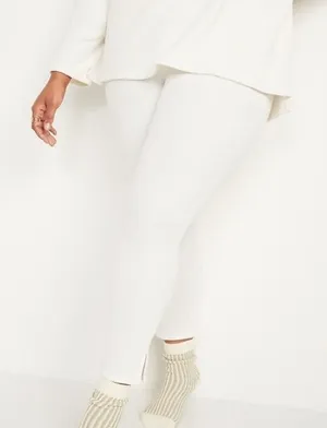 Old Navy High-Waisted Cozy Rib-Knit Lounge Leggings Creme de La Creme Size M thumbnail 1
