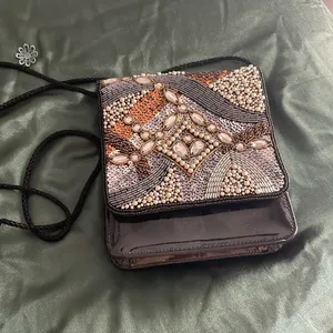 Vintage Beaded Crossbody Purse Bag thumbnail 1
