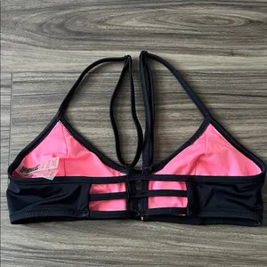 PINK Victoria's Secret Black Strappy Cut Out Bikini Top thumbnail 2