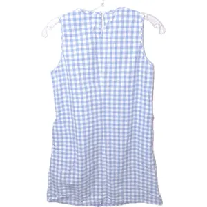 NWT Blue White Gingham Mini Dress Sleeveless Cotton A-Line Sundress Pockets SM thumbnail 3