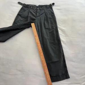 Anthropologie Slouched Trousers Gray Button Fly Pants Womens Size 26 Wide Leg thumbnail 6