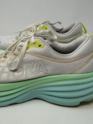 Hoka One One Bondi 8 Running Shoe Women's 6B Blanc de Blanc Sunlit Ocean Walking thumbnail 10