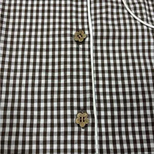 POL gingham collared pajama‎ top wooden button detail size small thumbnail 2