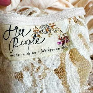 Free People Lace Sleeveless Mini Dress Beige M thumbnail 12