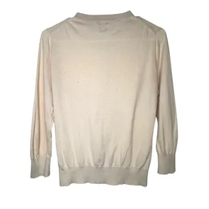 J Crew The Clare Cardigan Cream Sweater Womens M Beige Cotton Button Front Knit thumbnail 2