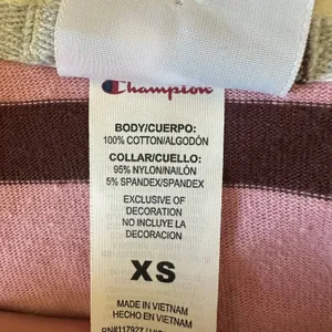 Champion Shirt XS Long Sleeve Rugby Top Cropped Pink Polo Preppy Academia thumbnail 5