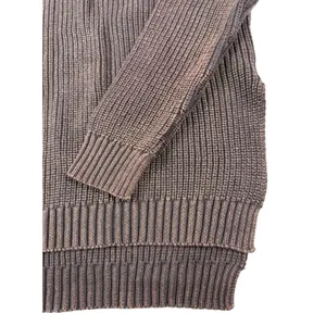 Umgee Chunky Knit‎ Sweater Women's Medium Mineral Wash Lace-Up Shoulder Grunge thumbnail 10