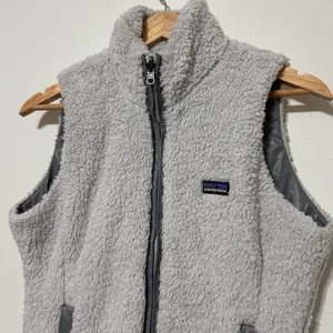 Patagonia Los Gatos Vest Women’s Size Small Gray Full Zip Fuzzy Jacket thumbnail 4