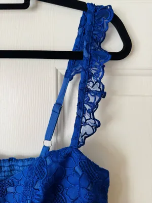 Anthropologie Ruffle-Strap Corset Lace Mini Dress, Size S thumbnail 7