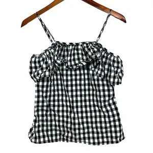 A New Day‎ S Gingham Ruffle Cami Cottagecore Summer Picnic Western Twee Coquette thumbnail 2
