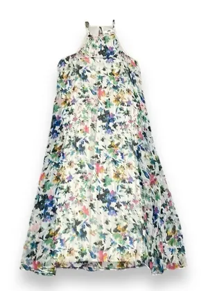 ASTR the Label Floral Halter Maxi Dress Womens 4 Multicolor‎ Excellent Pleated thumbnail 1