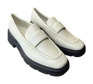 ✨ Vince Robin Women’s Leather Loafers‎ Cream White Slip-On Shoes Chunky Sole ✨ thumbnail 1