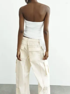 Zara NWT  STRIPED White STRAPLESS TOP. Size Small. thumbnail 9