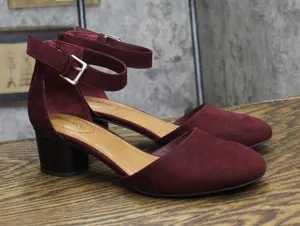Style & Co. Womens Alinaa Two-Piece Dress Sandals Berry Microsuede Purple 8M thumbnail 1