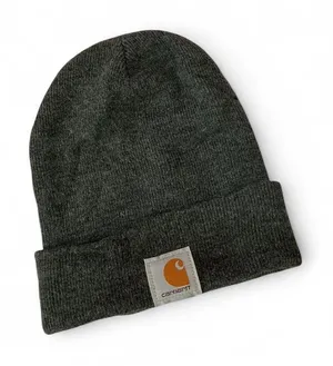 Carhartt Beanie Hat Knit Cap Warm Winter Cuffed Hat Gray‎ thumbnail 1