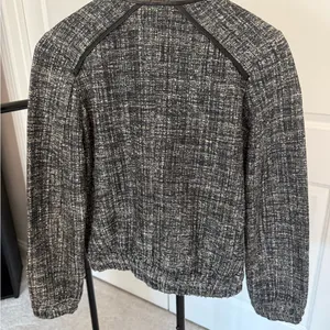 Joie Tweed Leather-Trim Zip-Up Bomber Jacket thumbnail 4
