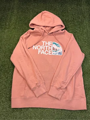 The North Face Women's Logo Hoodie Sweatshirt‎ Peach Pink Oversize Outdoor Lg thumbnail 1