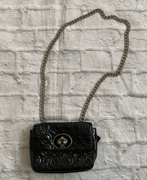 Coach mini shoulder/crossbody bag w/twist latch closure w/satin inner lining 6.5”x5” thumbnail 1