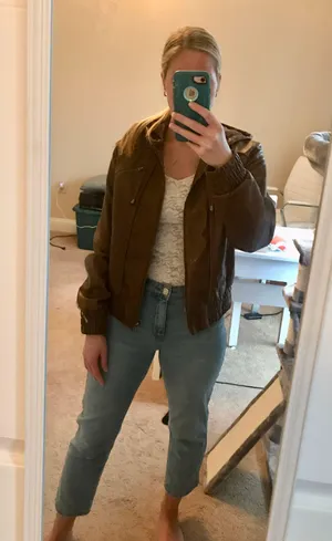 Brown Leather Jacket Size L thumbnail 1