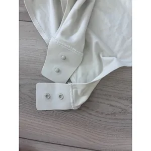 Lululemon Wundermost Ultra Soft Nulu High Neck Sleeveless Bodysuit White L/G thumbnail 2