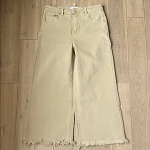 Risen Jeans High Rise Fringe Cropped Wide Leg Jeans thumbnail 3