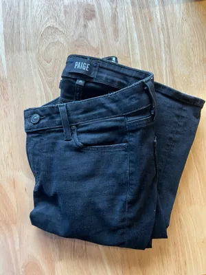 PAIGE Women's Black Manhattan Boot Cut Jeans thumbnail 3