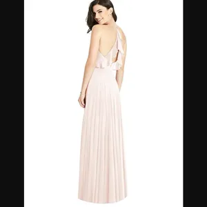 DESSY COLLECTION - Lux Chiffon Ruffled Strap Cutout Wrap Maxi Dress thumbnail 3