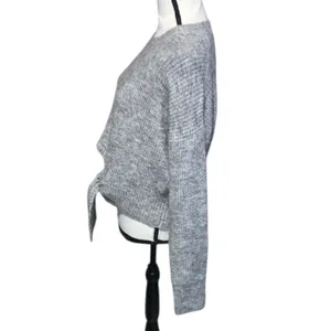 Petal & Pup Captivate Tie Hem Sweater Gray Cozy thumbnail 6