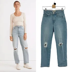 Madewell The Petite Perfect Vintage Straight‎ Jean Danby Wash: Knee-Rip Edition thumbnail 2
