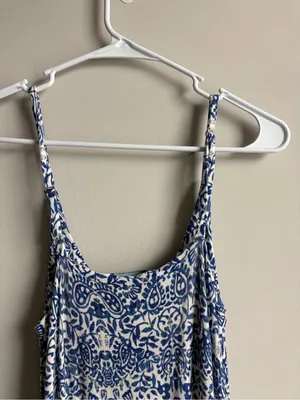 Women’s Cynthia Rowley blue and white maxi dress, size small thumbnail 3