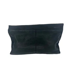 Anthropologie Black Leather Foldover‎ Clutch Bag thumbnail 9