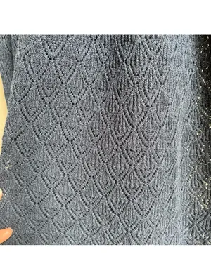 La Vie Rebecca Taylor Pointelle Ribbed Knit Maxi Dress Navy Size XS Coastal Boho thumbnail 4