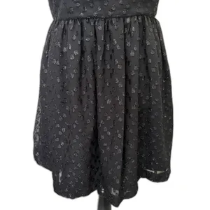 French Connection Fit & Flare Dress‎ Black Metallic Polka Dot Monochrome Size 4 thumbnail 3