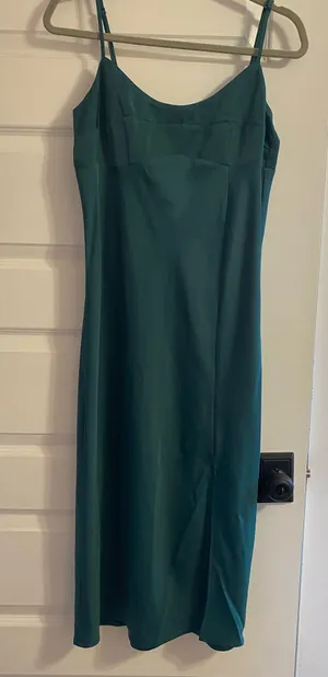 Satin midi dress Green thumbnail 1