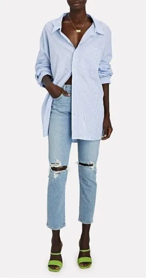 Agolde Toni Light Wash Denim Distressed Jeans Size 24 thumbnail 13