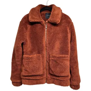Anthropologie Elodie‎ Faux Sherpa Shearling Teddy Coat Oversized Rust Size Small thumbnail 1