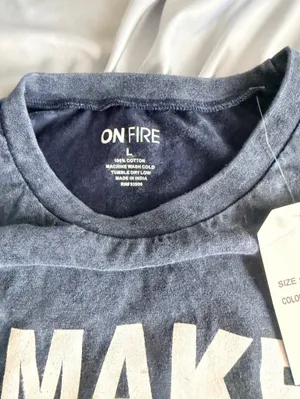 On Fire Women's Navy Heather Short Sleeve Tee thumbnail 2