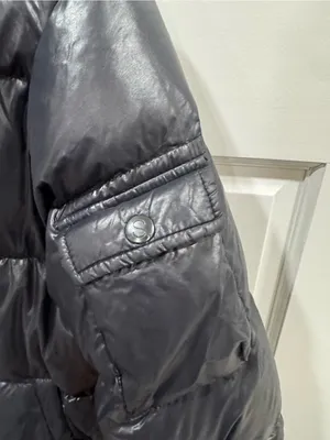 S13 Women's Shiny Black Puffer Coat with High Collar thumbnail 6