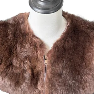 Genuine‎ Fur Vest Size Medium Brown thumbnail 2