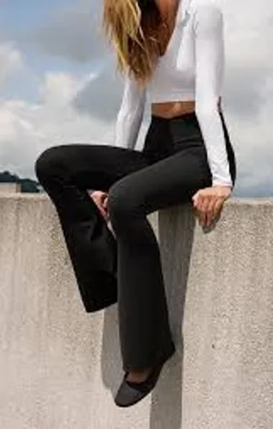 Offline by AERIE High Rise Flare Legging ACTIVE LOUNGEWEAR YOGA Black Small S thumbnail 1
