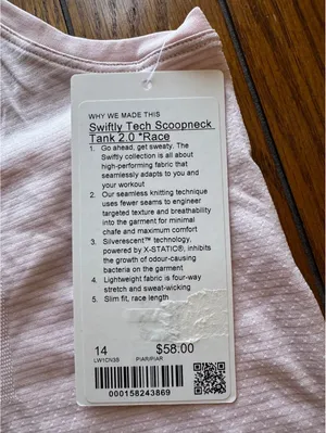 Lululemon Swiftly Tech Scoopneck Tank 2.0 Race Pink Pearl Size 14 NWT thumbnail 4