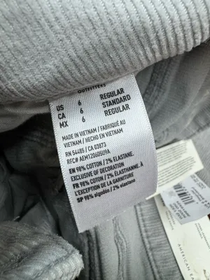 NWT American Eagle Stretch High-Rise Kick Boot Grey Corduroy Pants Size 6 thumbnail 9