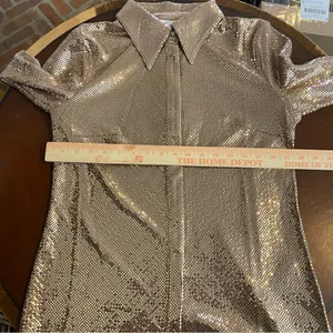 C/MEO Collective After Dark Sequin Blouse‎ Shirt Rose Gold NWT Size Medium 6 thumbnail 7
