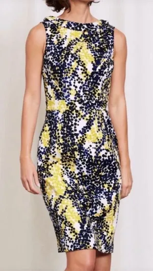 Boden Martha‎ Floral Sheath Dress Yellow Blue Sleeveless Autumn Wedding Guest thumbnail 1