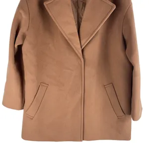 Express Wool Blend Cocoon Coat Snap Button Camel Tan Size L thumbnail 6