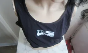 NIKE women's style do7524-010 Women's Sportswear Crop Tank in black and white size medium. thumbnail 7
