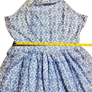 Altard State Dress Blue White Crossed Back sz M Cottagecore Coquette Dollette thumbnail 4