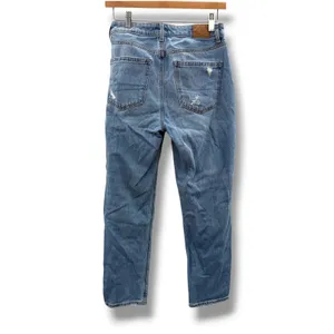 American Eagle Mom Jeans Womens 2 Short Blue‎ Distressed High Rise Ripped Knee thumbnail 2