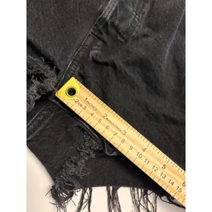 Levi's 501 Original Cut Off Shorts Womens 27 Black Distressed Denim Raw Hem thumbnail 10