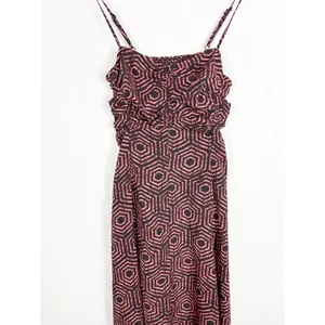 Urban Outfitters Veronica Midi Dress Size XS Ruched Geometric Smocked Back thumbnail 9